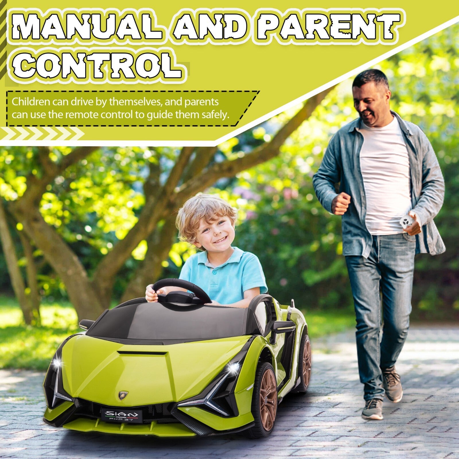 12V Kids Licensed Lamborghini SIAN Electric Ride-On Car with Remote Control Trend Times 3