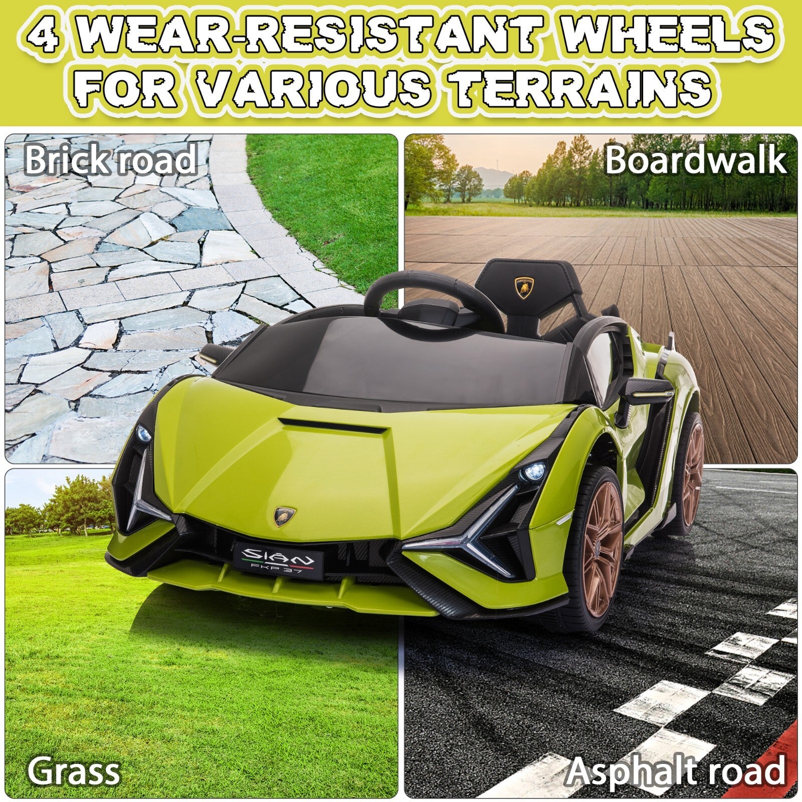 12V Kids Licensed Lamborghini SIAN Electric Ride-On Car with Remote Control Trend Times 6