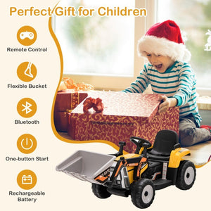 12V Kids Ride-On Excavator Truck with Adjustable Arm and Bucket Toy Trend Times 4