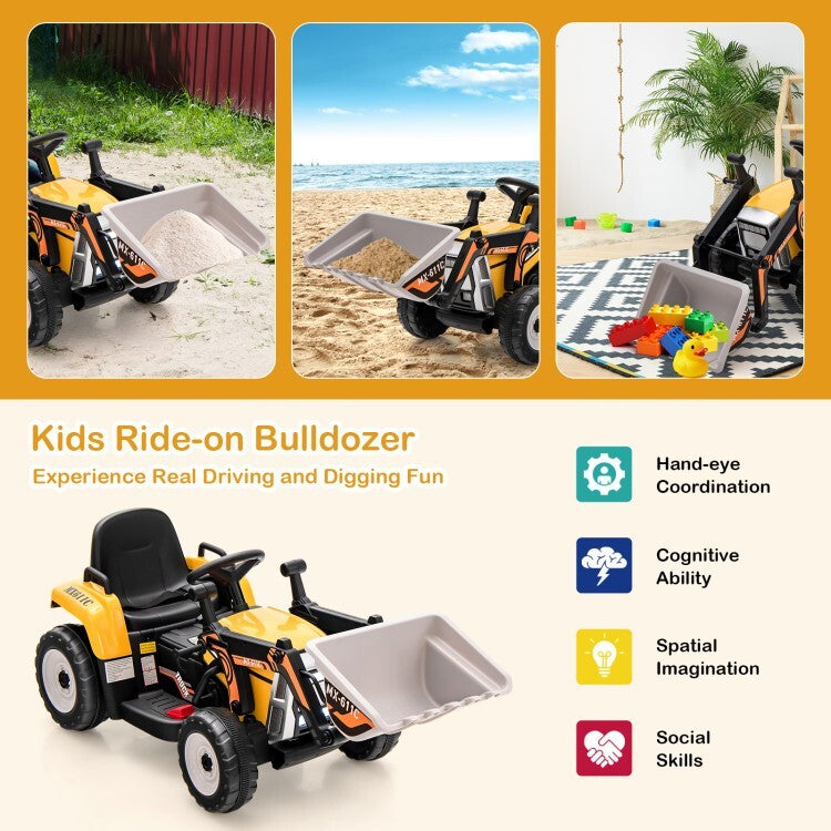 12V Kids Ride-On Excavator Truck with Adjustable Arm and Bucket Toy Trend Times 5