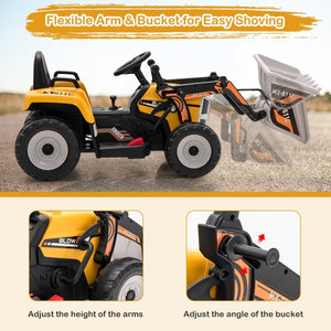 12V Kids Ride-On Excavator Truck with Adjustable Arm and Bucket Toy Trend Times 7