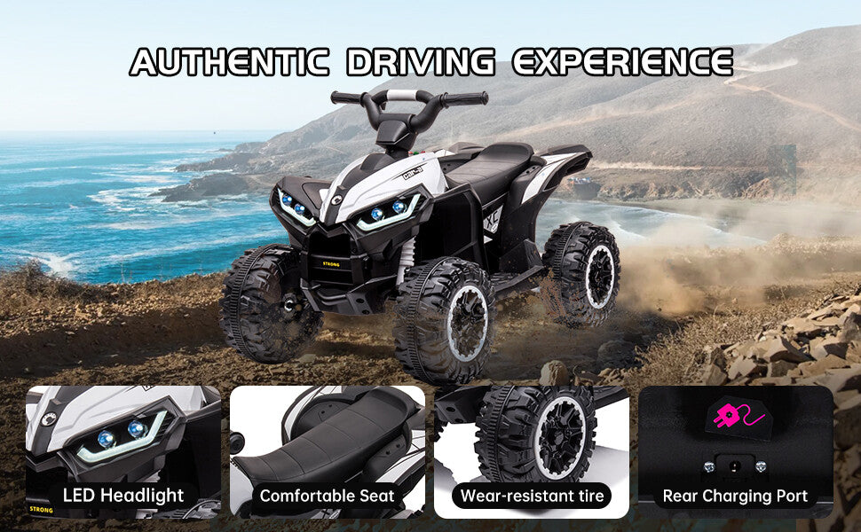 12V Electric Kids Ride-On ATV Quad with Battery Powered 4 Wheels and Adjustable Speed Trend Times 4