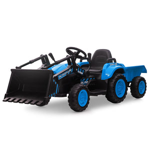 12V Kids Electric Ride-On Tractor and Bulldozer Vehicle with Trailer and Music Trend Times 12