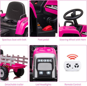 12V Electric Kids Ride-On Tractor Car with Trailer and Remote Control Trend Times 1