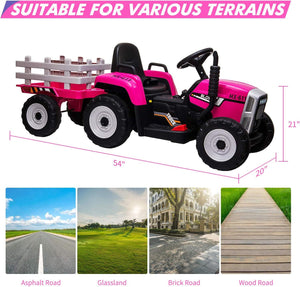 12V Electric Kids Ride-On Tractor Car with Trailer and Remote Control Trend Times 5