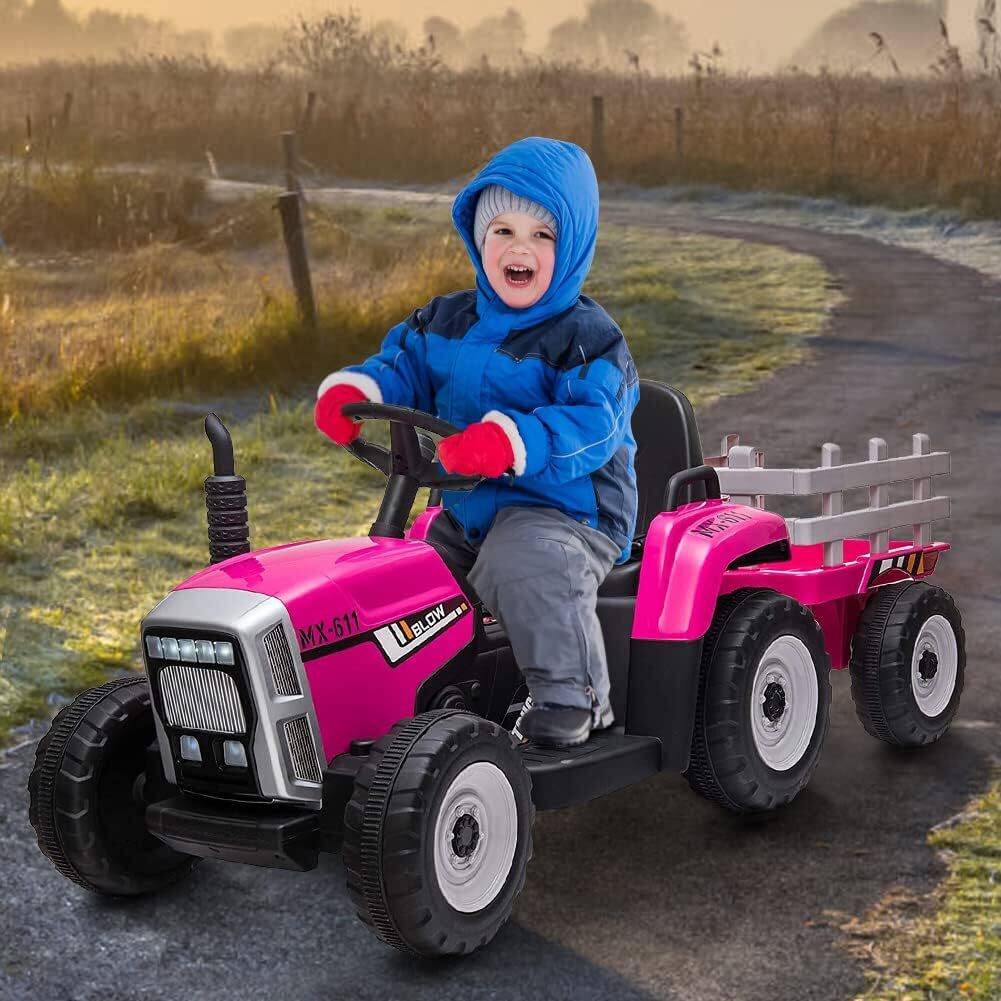 12V Electric Kids Ride-On Tractor Car with Trailer and Remote Control Trend Times 6
