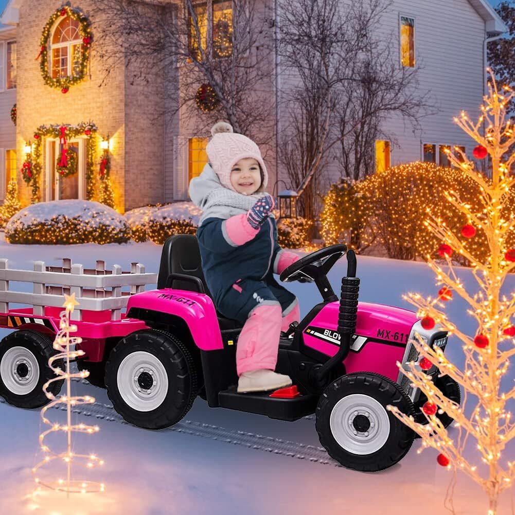 12V Electric Kids Ride-On Tractor Car with Trailer and Remote Control Trend Times 7