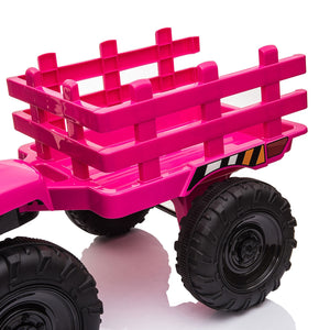 12V Electric Ride-On Tractor with Trailer Battery Powered Toy Car for Toddlers Trend Times 13