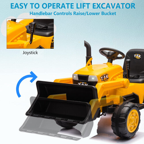12V Electric Ride-On Kids Tractor Excavator with Battery, Remote Control, and Digging Handle Trend Times 6