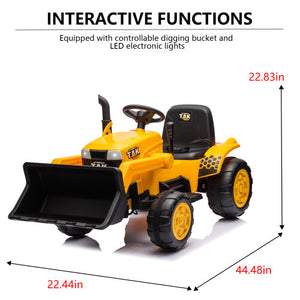 12V Battery-Powered Kids Ride-On Electric Excavator Tractor with Digging Handle Trend Times 2