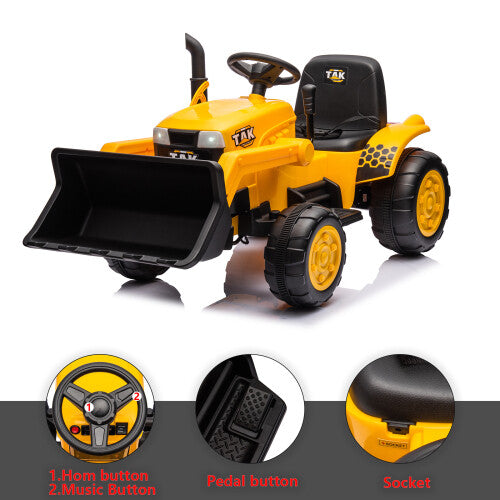 12V Battery-Powered Kids Ride-On Electric Excavator Tractor with Digging Handle Trend Times Variant 0