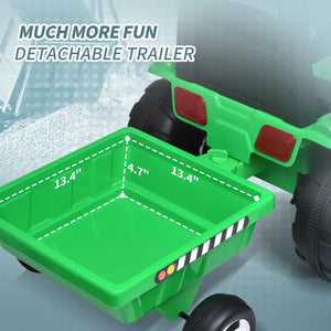 12V Kids Electric Ride-On Tractor Excavator with Detachable Trailer and Remote Control Trend Times 3