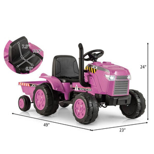 12V Kids Ride-On Tractor with Trailer and Remote Control for Toddlers Trend Times 3