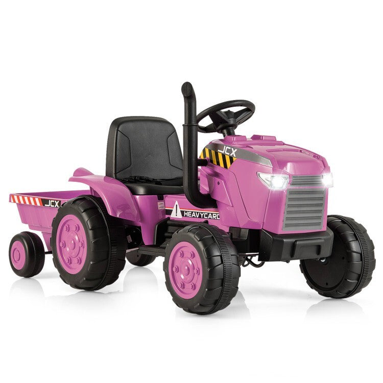 12V Kids Ride-On Tractor with Trailer and Remote Control for Toddlers Trend Times Variant 0