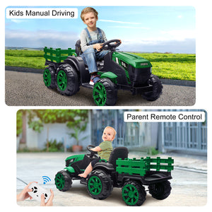 12V Electric Kids Ride-On Tractor Toy with Trailer and Remote Control Trend Times 12