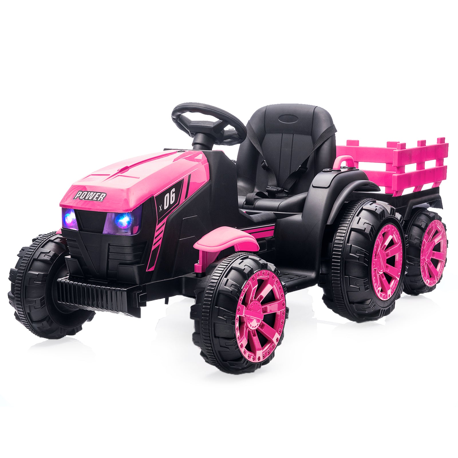 12V Electric Kids Ride-On Tractor Toy with Trailer and Remote Control Trend Times 17
