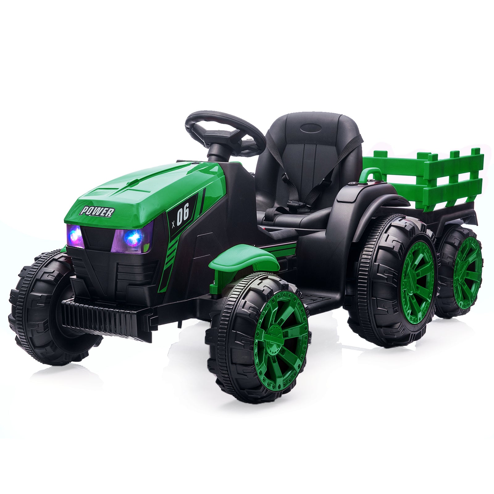 12V Electric Kids Ride-On Tractor Toy with Trailer and Remote Control Trend Times 6