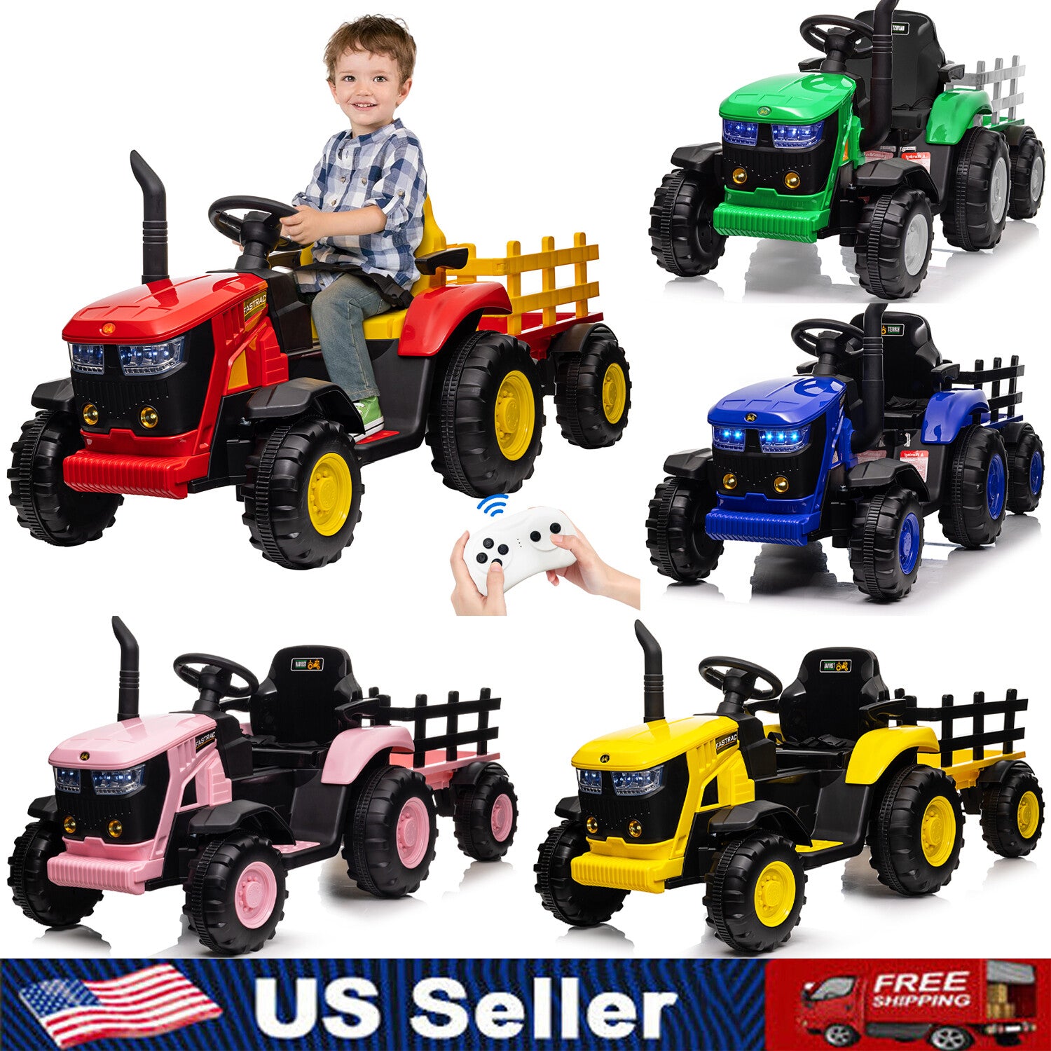 12V Kids Electric Ride-On Tractor with Remote Control and Powerful Wheels Trend Times 1
