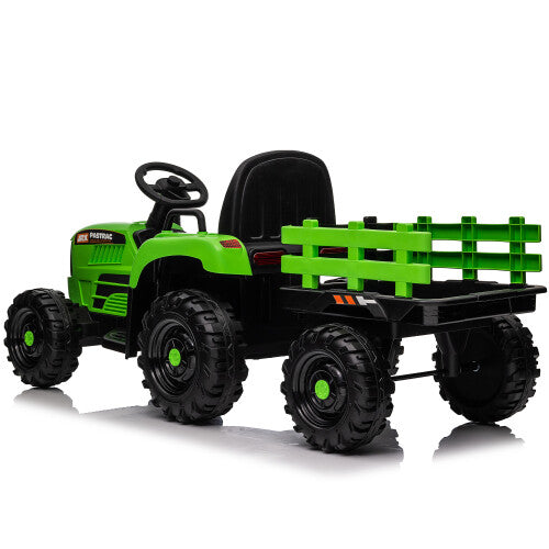 12V Battery-Powered Kids Ride-On Tractor with Trailer and Remote Control for Boys and Girls Trend Times 16