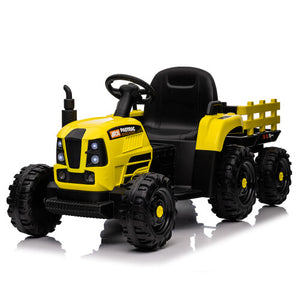 12V Battery-Powered Kids Ride-On Tractor with Trailer and Remote Control for Boys and Girls Trend Times 24