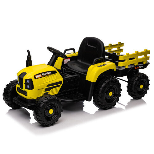12V Battery-Powered Kids Ride-On Tractor with Trailer and Remote Control for Boys and Girls Trend Times 25