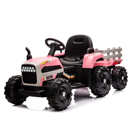 12V Kids Ride-On Tractor with Trailer, Battery Powered, Remote Control, Child-Friendly Vehicle Trend Times 6