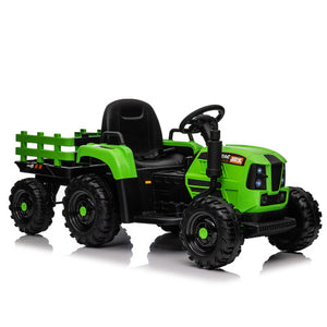 12V Battery-Powered Kids Ride-On Tractor with Trailer, Remote Control, and MP3 Music Trend Times 10