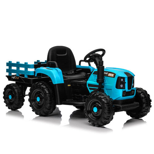 12V Battery-Powered Kids Ride-On Tractor with Trailer, Remote Control, and MP3 Music Trend Times 24
