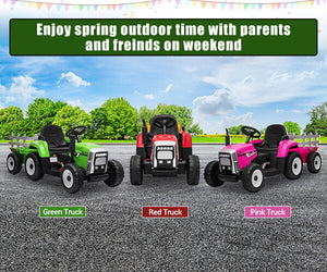 12V Battery-Powered Kids Electric Ride-On Tractor with Trailer and Remote Control Trend Times 5