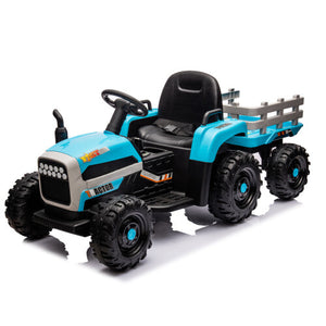 12V Battery-Powered Kids Ride-On Tractor with Trailer and Remote Control, 3-Speed Child Vehicle Trend Times 27
