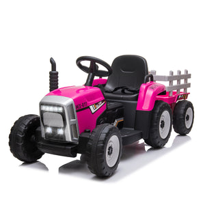 12V Kids Ride-On Tractor with Trailer and Remote Control, Battery Powered Toy Vehicle Trend Times 10