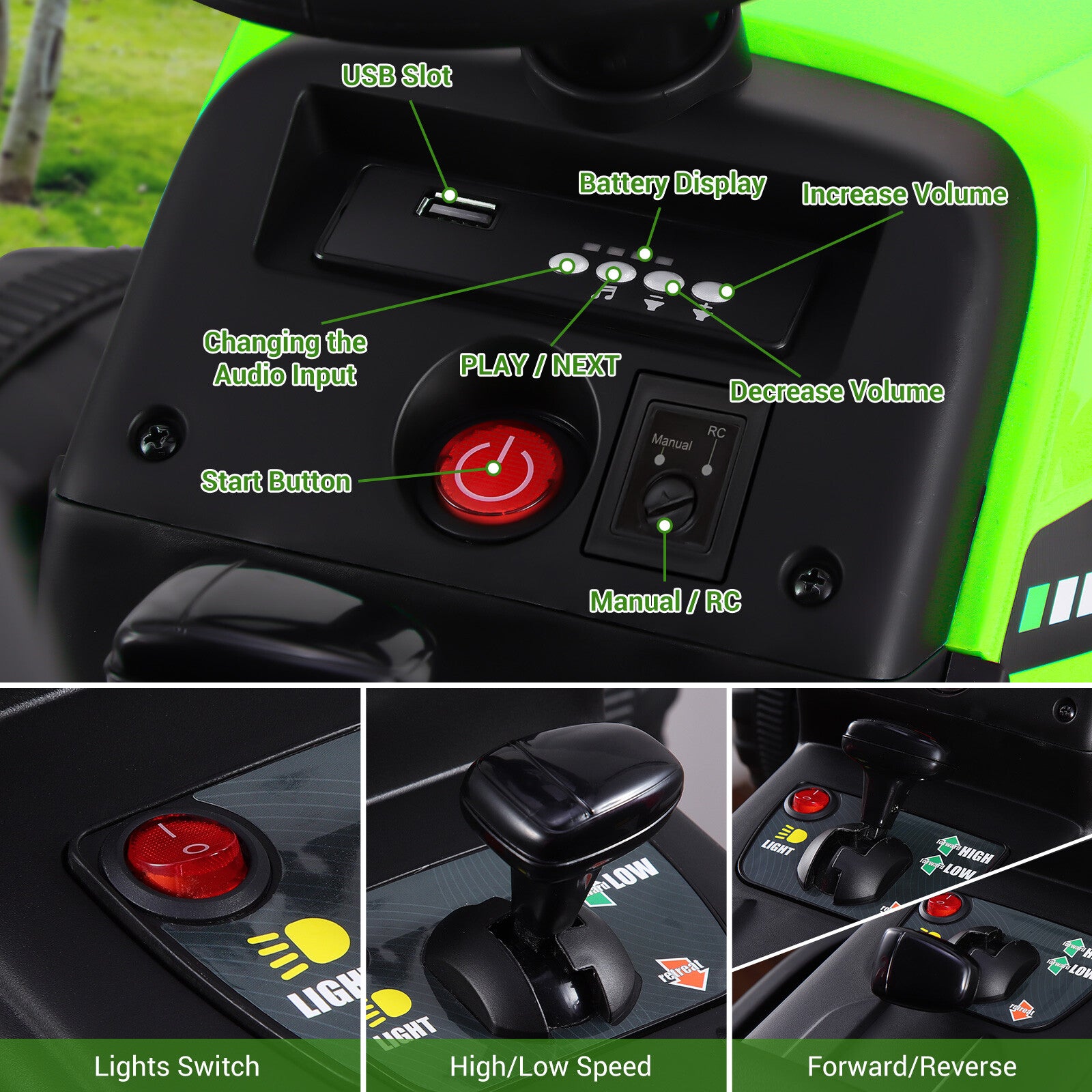 12V Kids Ride On Tractor with Trailer and Remote Control Electric Vehicle Toy Trend Times 17