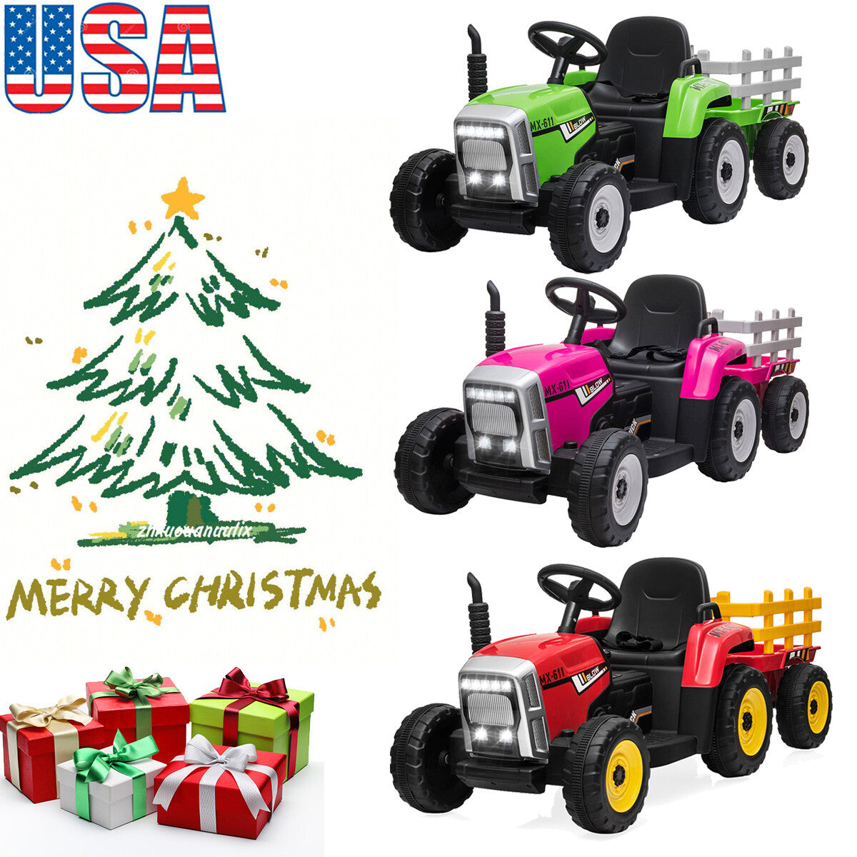 12V Kids Ride On Tractor with Trailer and Remote Control Electric Vehicle Toy Trend Times 8