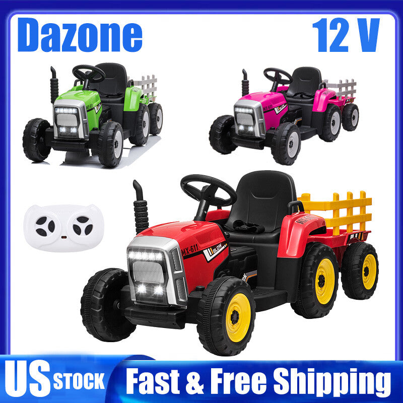 12V Kids Ride On Tractor with Trailer and Remote Control Electric Vehicle Toy Trend Times 9