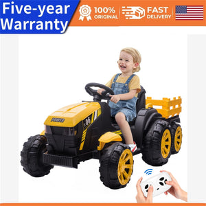 12V Kids Ride-On Tractor with Trailer, 6 Wheels, Safety Belt, LED Lights, and Music Trend Times Variant 0