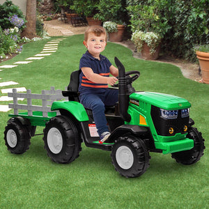 12V Kids Electric Ride-On Tractor with Trailer, Battery Powered Vehicle Trend Times 1