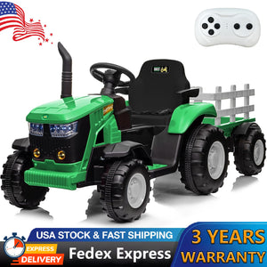 12V Kids Electric Ride-On Tractor with Trailer, Battery Powered Vehicle Trend Times Variant 0