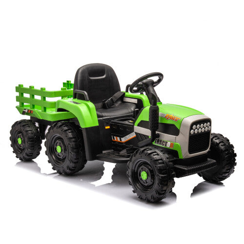 12V Battery-Powered Kids Ride-On Tractor with Trailer, Remote Control, 3-Speed, USB Charging Trend Times 12