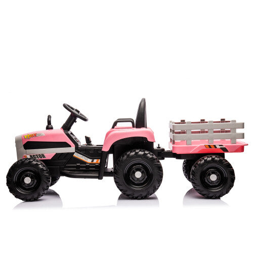 12V Battery-Powered Kids Ride-On Tractor with Trailer, Remote Control, 3-Speed, USB Charging Trend Times 4