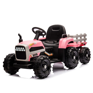 12V Battery-Powered Kids Ride-On Tractor with Trailer, Remote Control, 3-Speed, USB Charging Trend Times 6