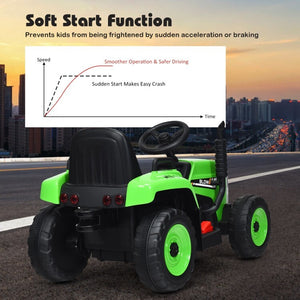12V Kids Ride-On Tractor with Trailer, Ground Loader, RC Remote Control, and Lights Trend Times 11