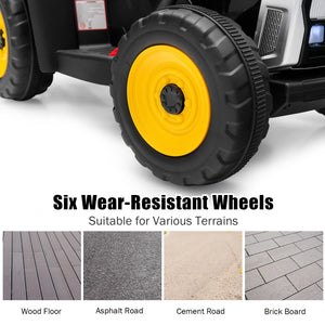 12V Kids Ride-On Tractor with Trailer and Ground Loader Remote Control and Lights in Black Trend Times 5