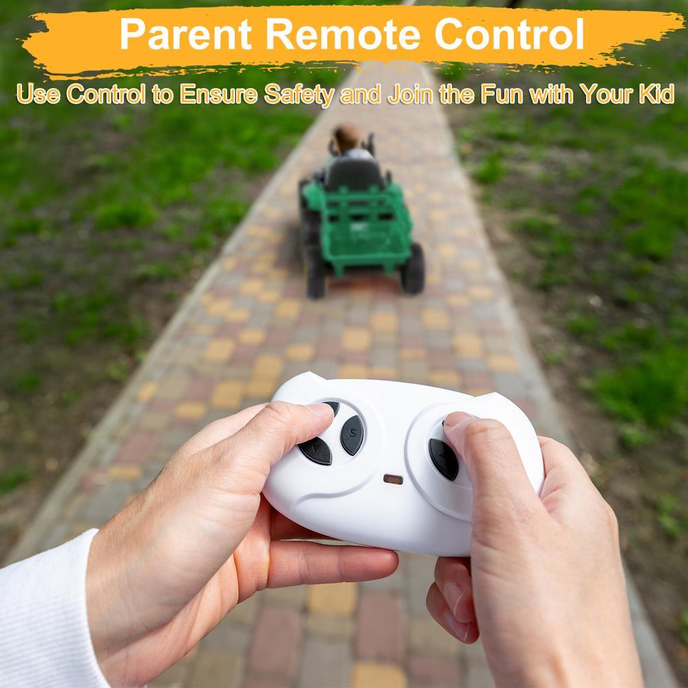 12V Kids Ride-On Tractor with Trailer, Remote Control, and LED Headlights Trend Times 1