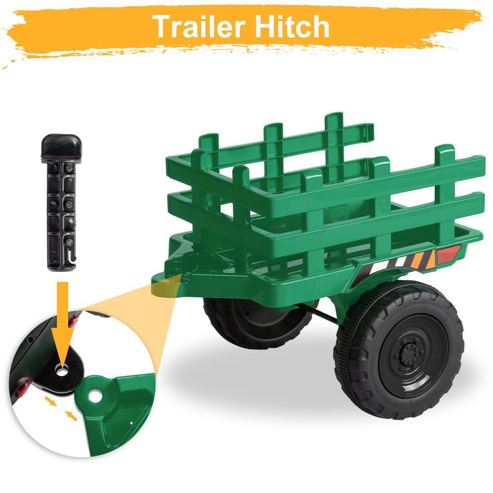 12V Kids Ride-On Tractor with Trailer, Remote Control, and LED Headlights Trend Times 3