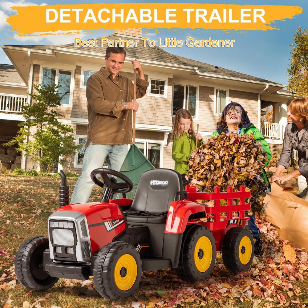 12V Kids Ride-On Tractor with Trailer, Remote Control, and LED Headlights Trend Times 4
