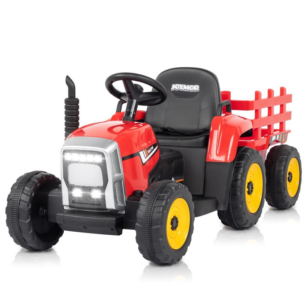 12V Kids Ride-On Tractor with Trailer, Remote Control, and LED Headlights Trend Times 8