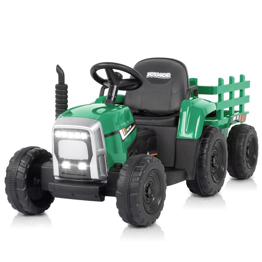 12V Kids Ride-On Tractor with Trailer, Remote Control, and LED Headlights Trend Times 9