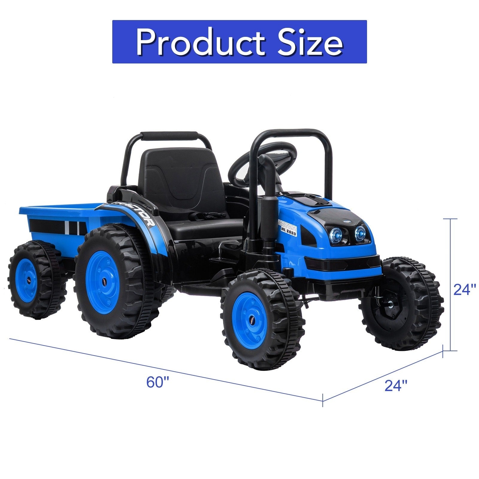 12V Kids Ride-On Tractor with Trailer, Remote Control, and Music Trend Times 1