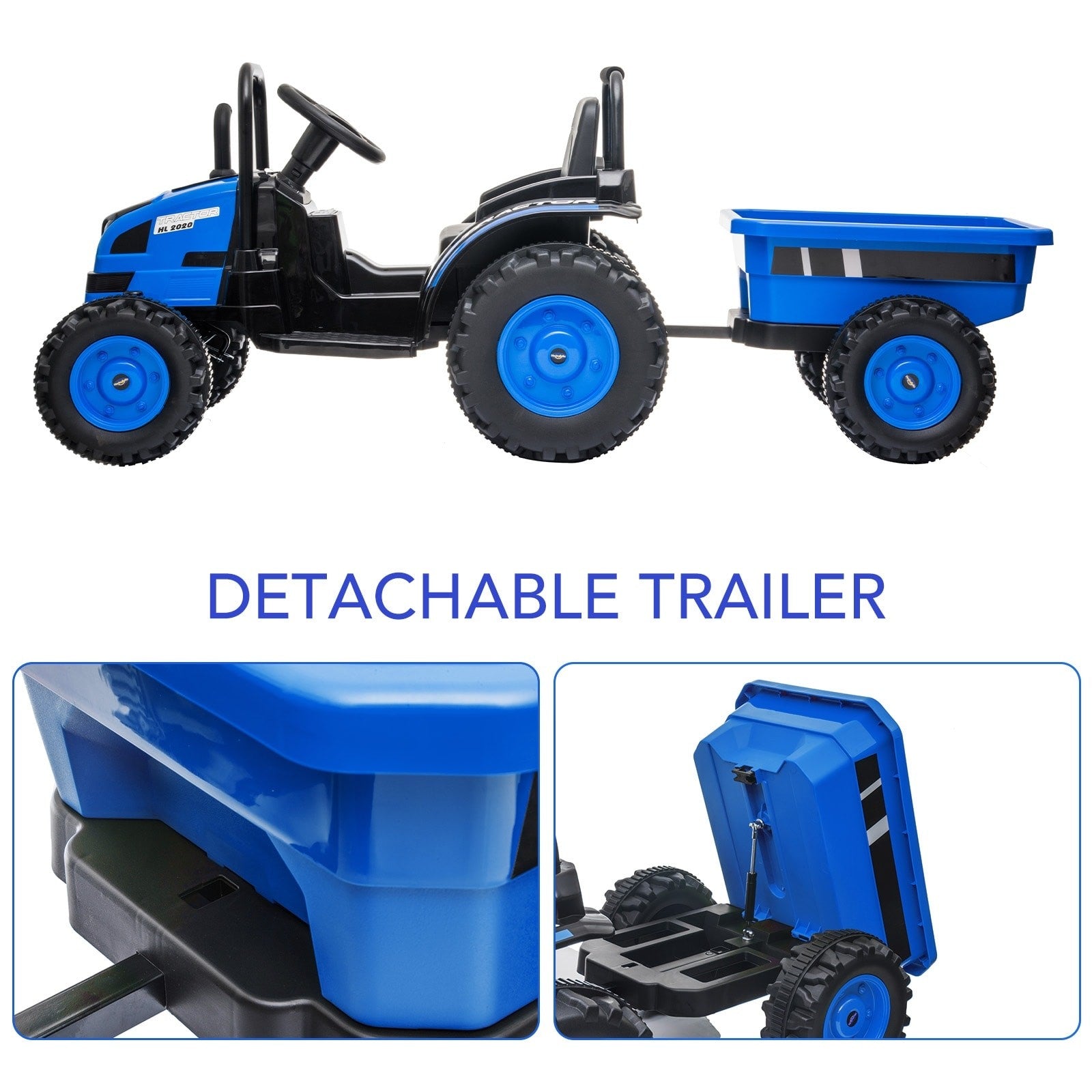 12V Kids Ride-On Tractor with Trailer, Remote Control, and Music Trend Times 2