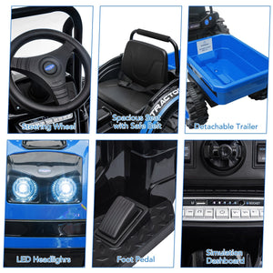 12V Kids Ride-On Tractor with Trailer, Remote Control, and Music Trend Times 3